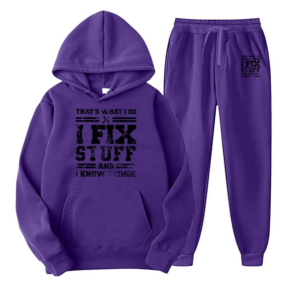 JHLZHS 80 S Outfits for Men Men and Women Autumn and Winter Fashion Casual I Fix Stuff Printed Sweater Pants Sports Suit Mens Outfit Set Summer Fall Clothes for Men 2024