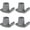 Grey, variant on Magicorange 4 Pcs Walker Ski Glides, Fits 1-1/8" Tube Shaft, Walker Feet Replacement, Gary