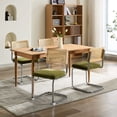 thumbnail image 3 of Mid Century Modern Olive Green Velvet Chairs / Breathable Seating, High Flexibility, 3 of 7