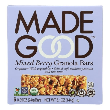 MadeGood Organic Granola Bars Gluten Free Mixed Berry 6 Bars