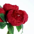 thumbnail image 2 of Efavormart 10" Tall | 5 Heads Red Artificial White Silk Peonies - For DIY Wedding Party Decor, 2 of 11