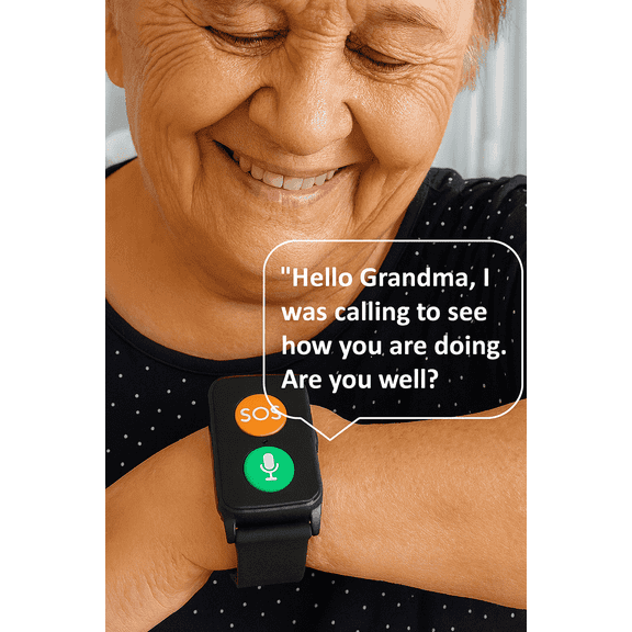 SkyAngelClassic Friends - Waterproof - Automatic Fall Detection - Simple - Medical Alert Watch with Location GPS - $19.99 per month