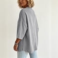 thumbnail image 6 of Linen Cotton Cardigan Three Quarter Sleeve V Neck Button Front Solid for Women Summer Outfits Sunny Weekend Resort Casual Everyday Outfit Daily Commute, 6 of 8