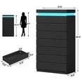 thumbnail image 6 of 7 Drawer dresser with LED lights,chest of 7 drawers,modern large capacity storage cabinet with deep drawers, Black dresser for bedroom, living room, 6 of 6