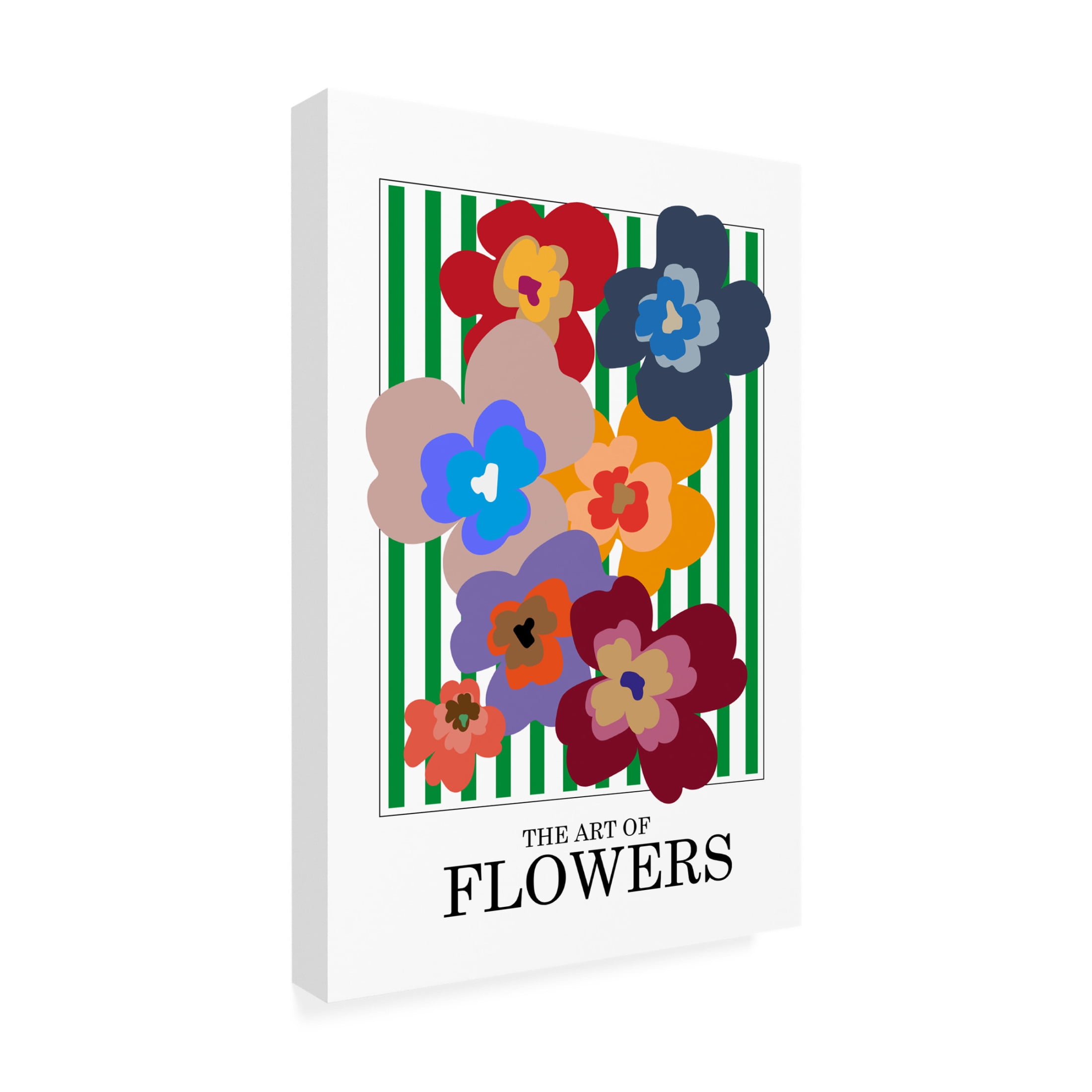 Trademark Fine Art Frances Collett The Art Of Flowers Green Stripe Canvas Wall Art