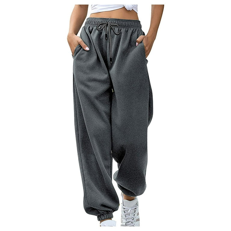 Black Sweat Cuffed High Waist Sweatpants