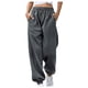 thumbnail image 1 of Pantalones Rectos Largos de Cintura Elástica Sólida Informal de Moda Para Mujer Odeerbi  ODB-6, 1 of 6