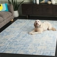 thumbnail image 5 of SAFAVIEH Bayside York Abstract Polyester Machine Washable Area Rug, Ivory/Blue, 6'7" x 6'7" Square, 5 of 13