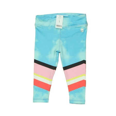 

Pre-owned Rockets Of Awesome Girls Aqua | Multi | Strips Leggings size: Little Girl