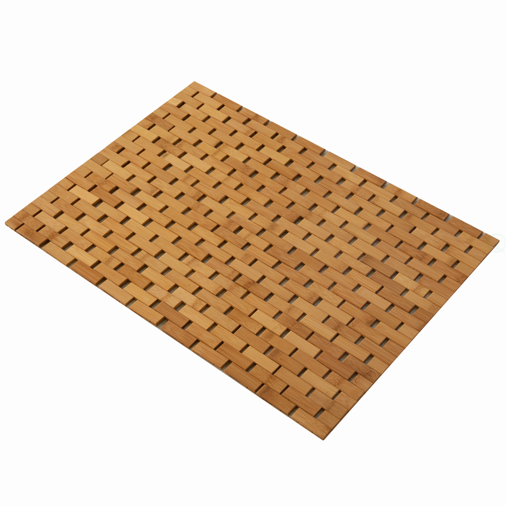 Foldable Bamboo Bath Mat Natural Anti-Slip Rug, Flooring Solution for ...