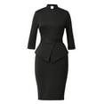 thumbnail image 3 of GRACEART Catholic Church Women Clergy Tab Collar Dress Mass Sheath Dress, 3 of 8