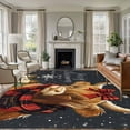 thumbnail image 3 of Snowflake Highland Cow Area&nbsp;Rug 5x7ft Candle Pine Tree Merry Christmas Non-Slip&nbsp;Washable Square&nbsp;Rugs Soft Felt Indoor Floor Mat for Bedroom Kitchen Living Room Bathroom, 3 of 9
