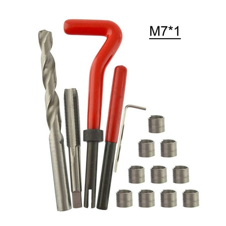 

15Pcs Metric Thread Insert Kit M4 M7 M9 M11 Helicoil Car Pro Coil Tool M7 * 1