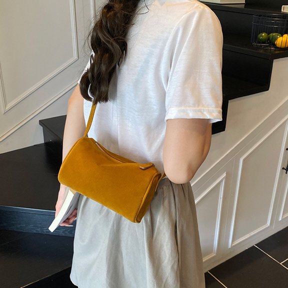 Stylish Suede Leather Crossbody Purse For Women Adjustable Strap Compact Shoulder Bag Daily Fashion Accessory