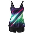 thumbnail image 4 of EGNMCR Womens Swimsuits Plus Size Fashion Summer Strappy Casual Printed Tankini Bathing Suits Swimwear Beachwear Two Piece Set Summer Sale, 4 of 7