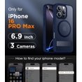 thumbnail image 2 of Temdan Magnetic Compatible with iPhone 16 Pro Max Case, [Built-in Invisible Kickstand][Compatible with MagSafe] [Military Grade Shockproof] Slim Thin Phone Case for iPhone 16 Pro Max 6.9" ,SeaBlue, 2 of 5