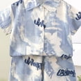 thumbnail image 6 of OYXSER Toddler Boy Outfit Casual Outfit Short Sleeve T-Shirt Tops Shorts Set Cool Short Sets, Light Blue 5-6Y, 6 of 6
