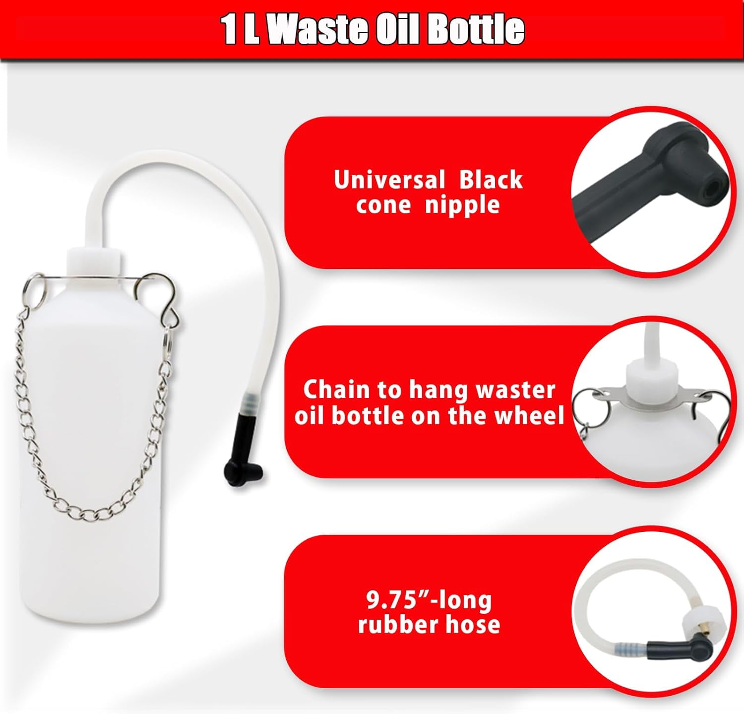 3L Manual Brake Bleeder Kit with Vacuum Pump – Compatible with Toyota & European Cars (Includes 1 Aluminum Adapter for Toyota + 2 Universal 45mm Caps + 150cm Hose + 1L Oil Bottle)