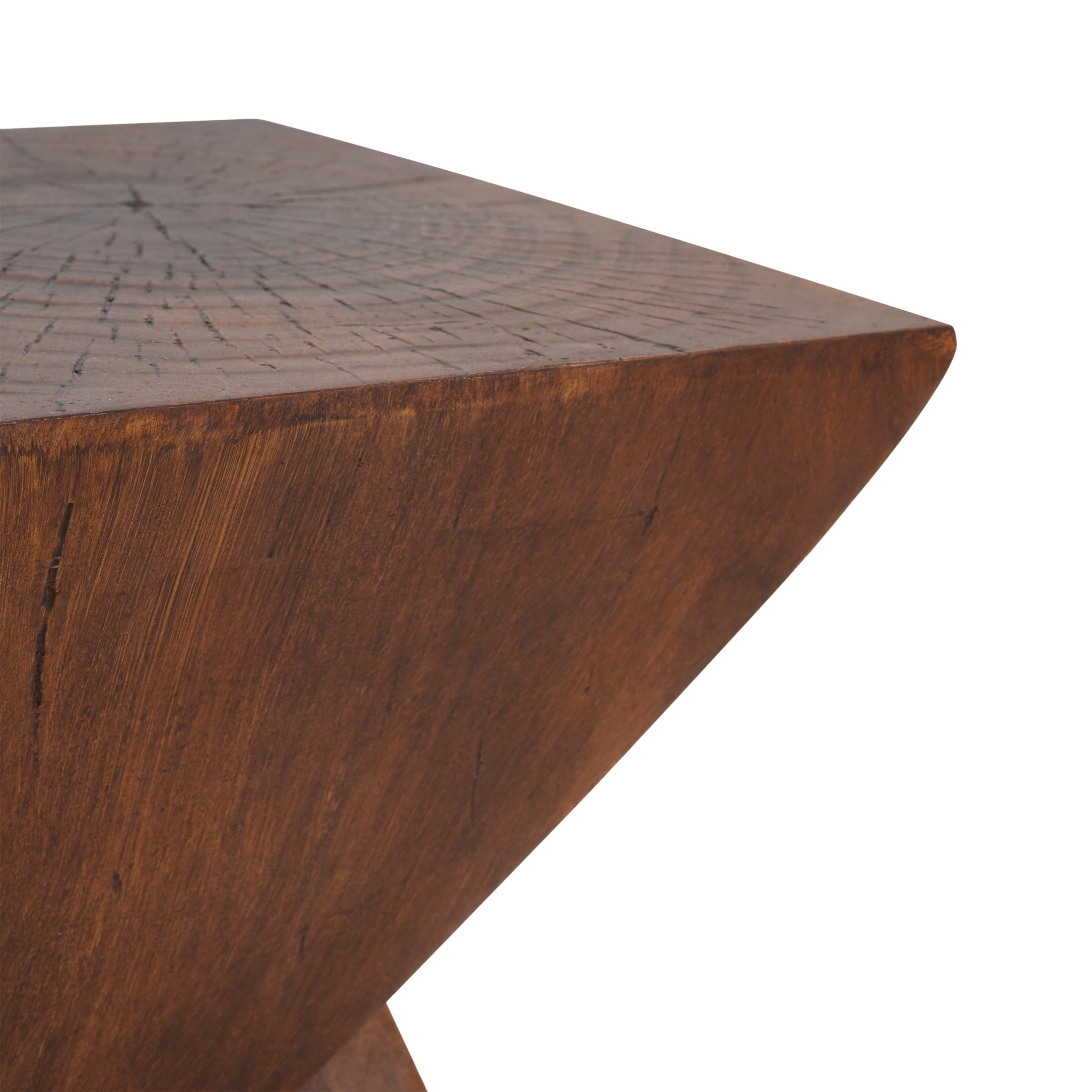 Christopher Knight Home Outdoor MGO Hourglass Side Table, 18" Tall Wood Grain Accent Table, Dark Brown