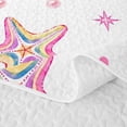 thumbnail image 5 of spefrowx Pink Pearl Bow Bed Spread Queen for Girls, Flower Seashell Starfish Queen Coverlet Set, 3 Pieces, 5 of 7