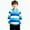 Blue, variant on Boys School Uniform Polo Shirt Unisex Spring Summer Stripe Cute Bear Print Casual Sports Classic Fit Long Sleeve Top Orange 7-8 Years