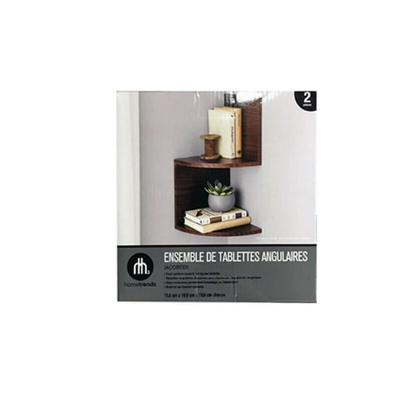 KG Corner Shelf Set - Jacobean MDF, Stylish corner shelf set in Jacobean.