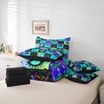 thumbnail image 6 of Homewish Fungus Botanical Mushroom 7pcs Bedding Comforter Set,Rustic Bohemian Style Queen Bedding Sets,Neon Blue Black Queen Sheet Sets For Kids,Super Cozy Room Decor Reversible, 6 of 8