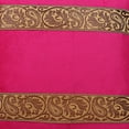 thumbnail image 4 of Stylo Culture Indian Chair Seat Throw Pillow Covers Jacquard 16x16 Brocade Magenta Zippered 40cm x 40cm Living Room Satin Velvet Floral Square Cushion Covers | Set Of 2, 4 of 4