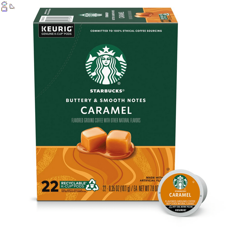 Starbucks Caramel Flavored Coffee, K-Cup Coffee Pods, 22 Ct