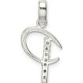 thumbnail image 3 of Sterling Silver Cz Letter P Initial Pendant Made In India qc6525p, 3 of 5