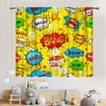 thumbnail image 3 of Super Hero Curtains for Boys Room, Retro Comic Pattern Colorful Superhero Cool Yellow Blackout Window Drapes Treatments for Kids Teens Baby Nusery Bedroom Living Room Decor 2 Panel Sets, 42"x63" Inch, 3 of 5