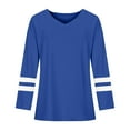 thumbnail image 6 of Scyoekwg Dressy Tops for Women Fall Fashion Daily Shirts Classic Solid Color V Neck Pullover Fall Winter Tunic Top Shirts Lightweight Loose Long Sleeve Blouses 2025 Fashion Blue M, 6 of 7