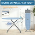 thumbnail image 6 of TOOLF Ironing Board, Multi-use Iron Board with Hanger & Iron Rest, 7 Adjustable Heights, 43x13", Blue, 6 of 8