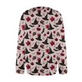 thumbnail image 4 of Halloween Cardigan Sweaters for Women Novelty Halloween Party Graphic Womens Sweaters Cardigan Knit Button Down Cropped Long Sleeve Fall Winter Holiday Comfy Cardigan Outwear Watermelon Red XL, 4 of 6
