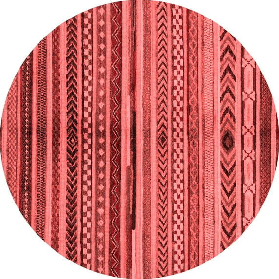 Ahgly Company Machine Washable Indoor Round Oriental Red Modern Area Rugs, 5' Round