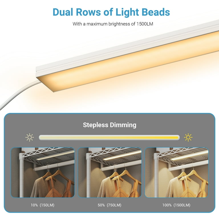 VIPEK Dimmable LED Closet Lights - Compatible With V5, V10, S3 Series Garment Racks (3 Pack)