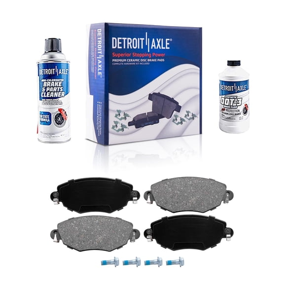 Detroit Axle - Front Ceramic Brake Pads with Hardware Set Replacement for 2002-2006 Jaguar X-Type Ford Mondeo - 4pc Set