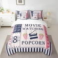 thumbnail image 2 of Manfei Cinema Ticket 7-Piece Bedding Comforter Set,Movie Time King Bedding Sets,Pink Blue Bed Sheets For Child,Breathable Home Decor Reversible, 2 of 8