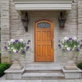 thumbnail image 4 of SMKE 7-branch vine,artificial vine,artificial flowers,floral vine,fall flowers,autumn flowers,12.6" Artificial 7-Branch Morning Glory Vine,Purple & White Trumpet Flowers for Fall Outdoor Decor, 4 of 9