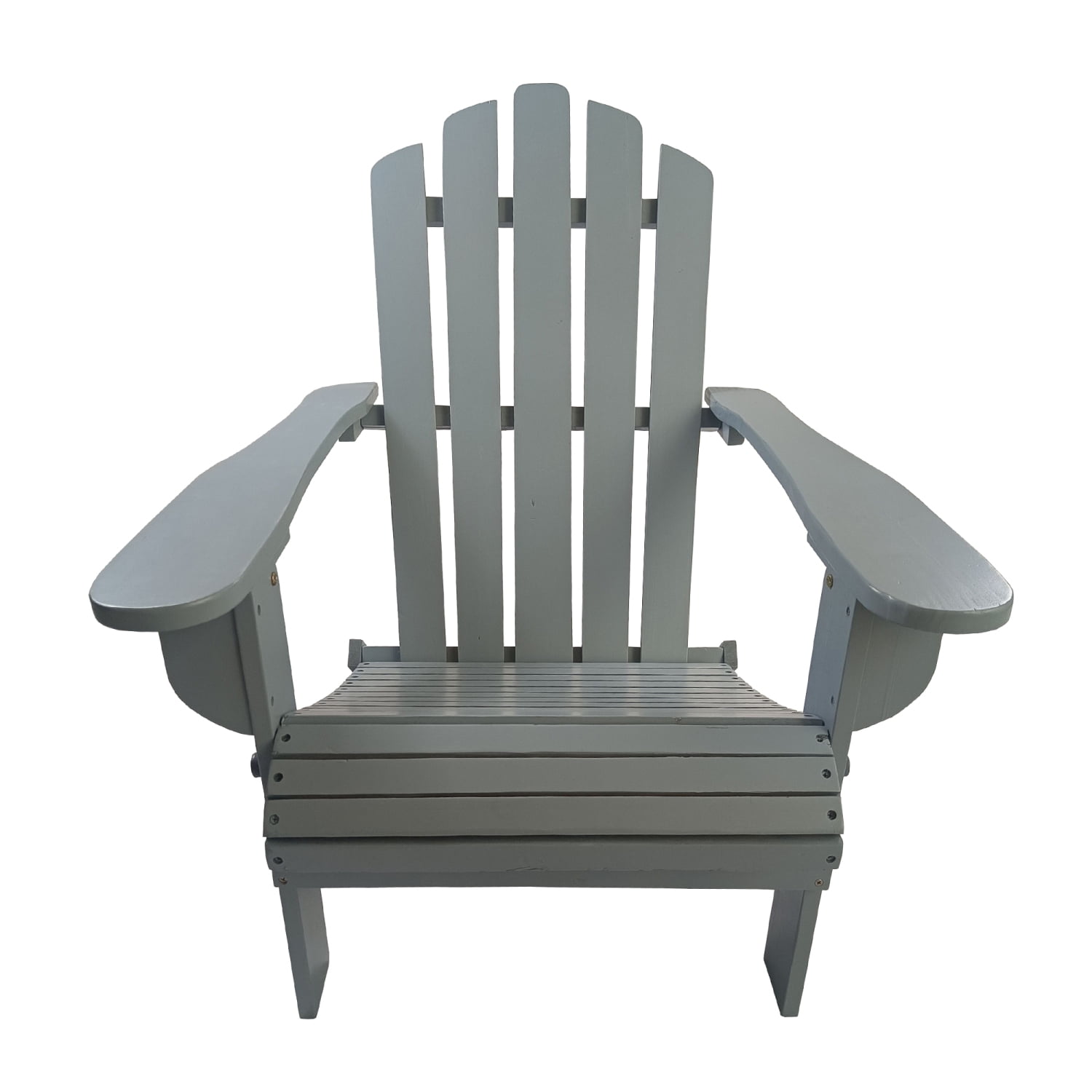 Outdoor or Indoor Wood Adirondack Chair, Foldable, Grey