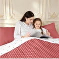 thumbnail image 4 of Manfei Minimalist Plaid Full Size Comforter Sets,Vintage Check Bedding Comforter Set,Red,Reversible,3pcs,1 Comforter and 2 Pillowcases,3pcs,1 Comforter and 2 Pillowcases, 4 of 7