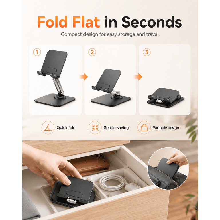 ETEPEHI Tablet Stand, 360° Rotating Adjustable Desk Holder photo 4