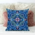 thumbnail image 2 of Amrita Sen Designs CAPL1026FSDS-BL-16x16 16 x 16 in. Lotus Garden Suede Blown & Closed Pillow - Blue, Green & Purple, 2 of 2