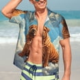 thumbnail image 7 of Fuzoiu Sunshine Cloud Bulldog Print Hawaiian Shirt for Men, Summer Beach Casual Short Sleeve Button Down Shirts, Men’s Beach Summer Shirts with Pocket,Large, 7 of 7