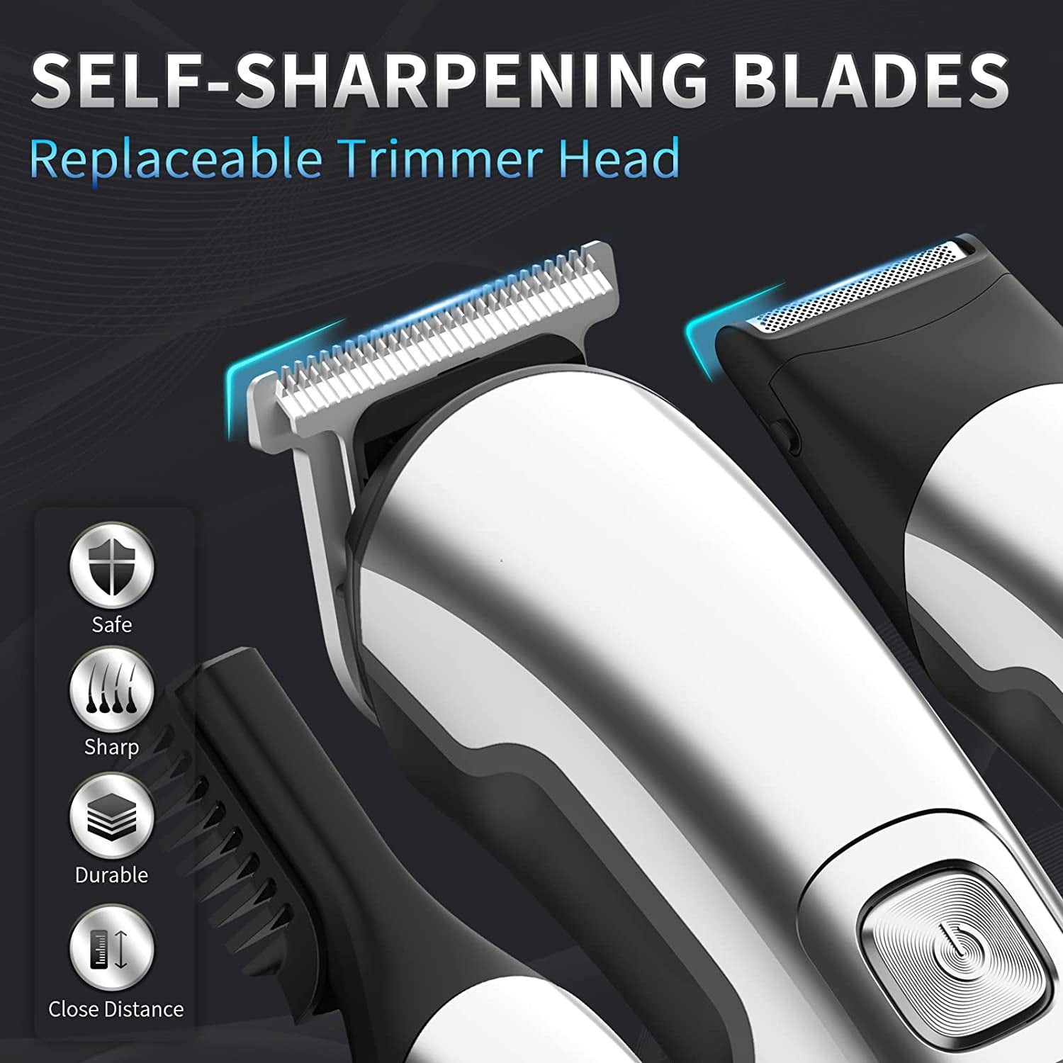 Beard Trimmer for Men, Waterproof Electric Hair Trimmer Beard Grooming Kit Mustache Nose Hair , Cordless Hair Clippers Electric Razor for Men, Gifts for Men Father