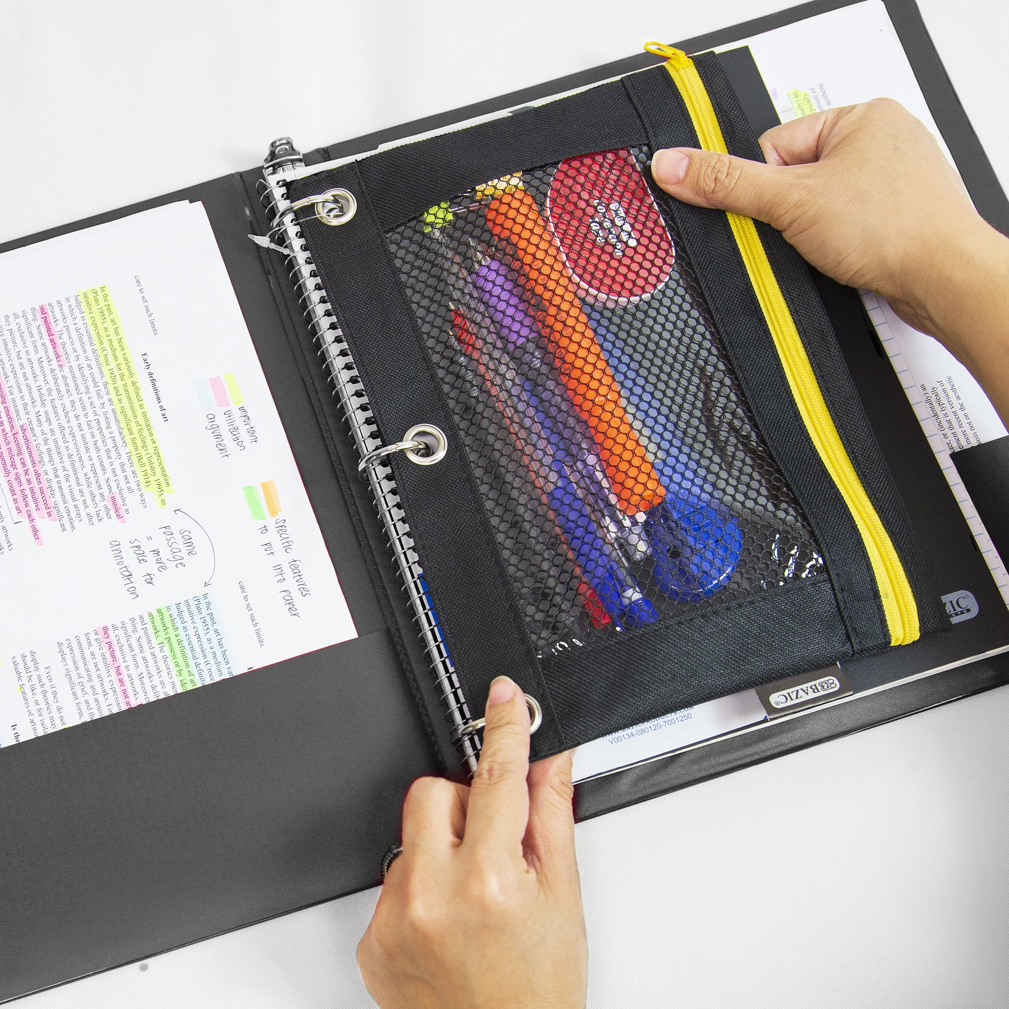 BAZIC 3 Ring Binder 1.5" Economy Binders Black, Hold 280 Sheets Paper, 4-Count