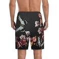 thumbnail image 3 of Kdxio Butterfly with Fowers Print Mens Sleep Shorts Bottoms Soft Comfy Pajama Wear Pants with Drawstring Pockets, 3 of 7