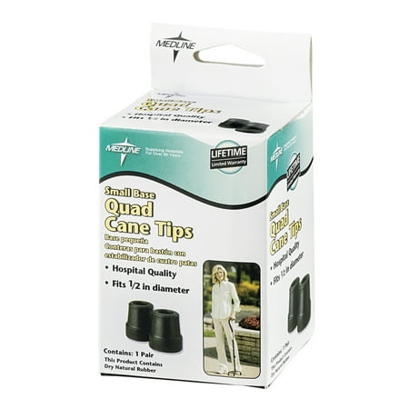 Medline Small Base Quad Cane Tips, 2 Count