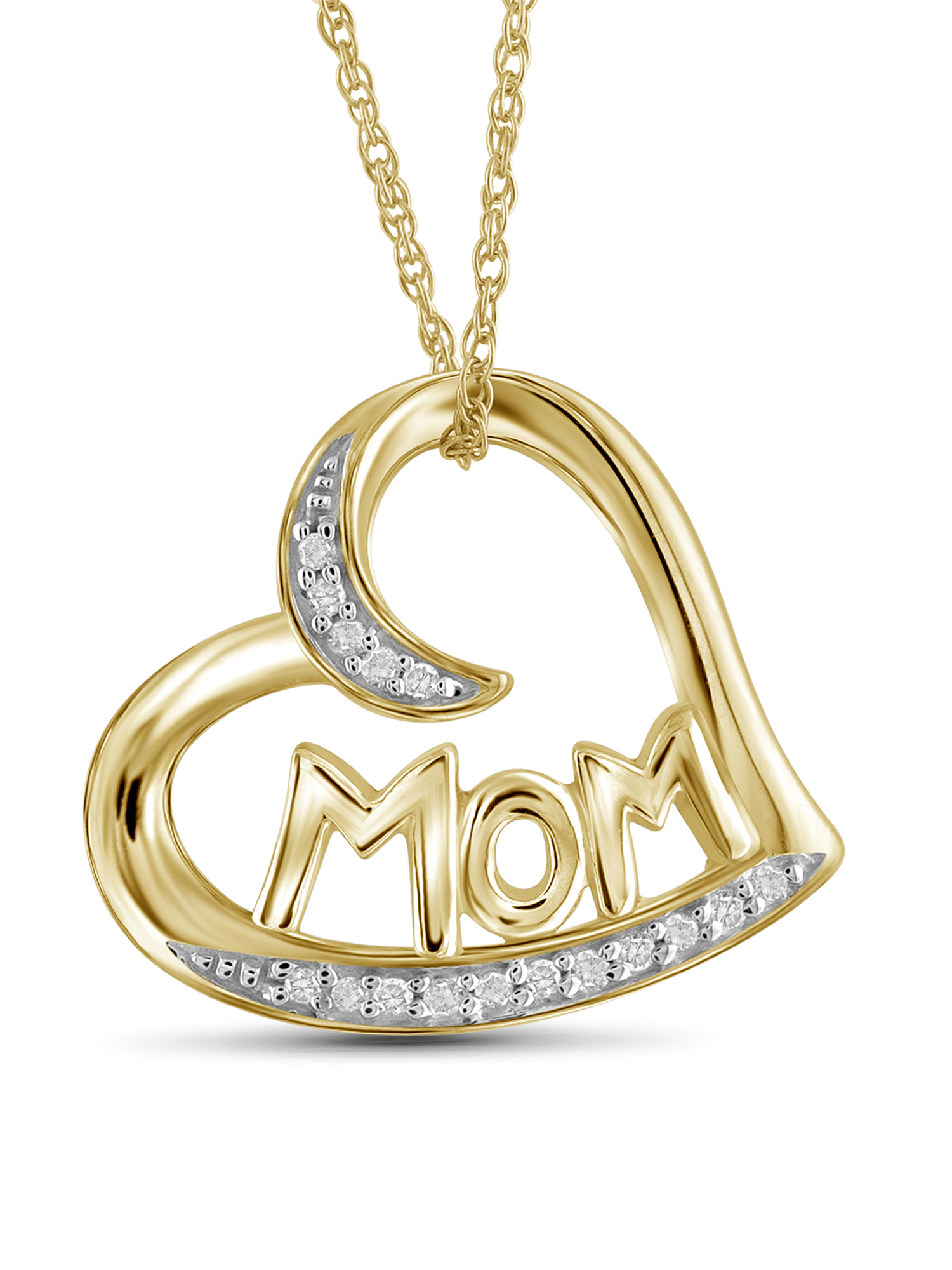 Mom Necklace 14K Gold Plated Silver Necklace for Women