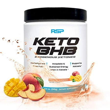 RSP Keto BHB Exogenous Ketones, Energy Boost, Focus Powder, Peach Mango, (Best Energy Supplement For Working Out)